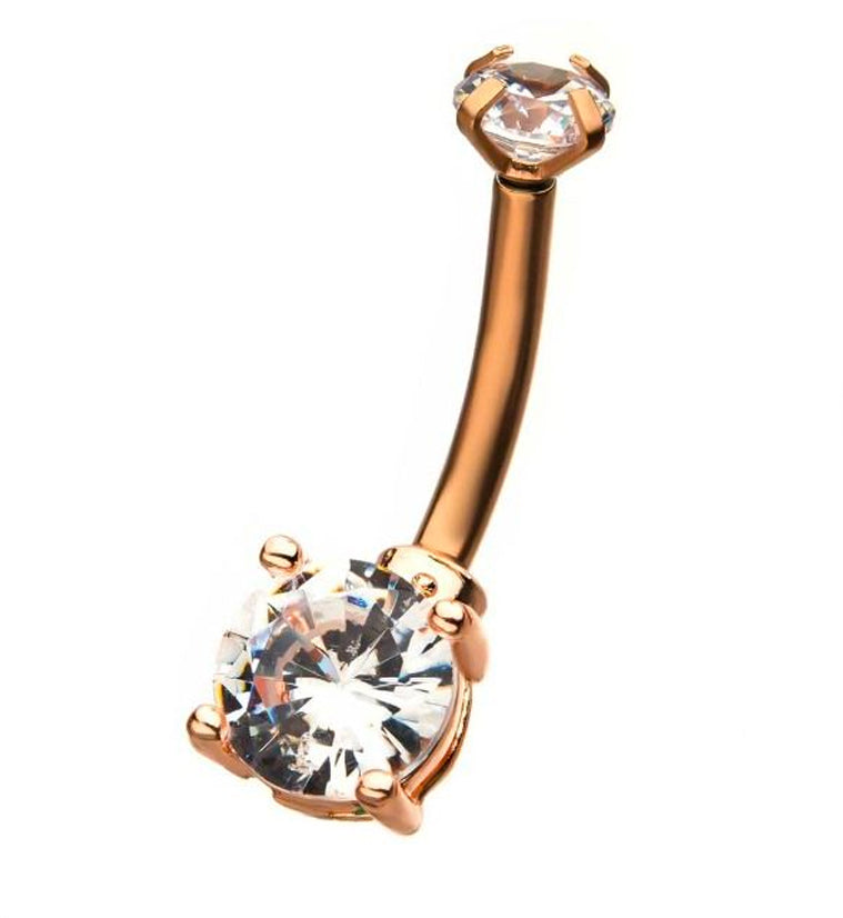 Rose Gold PVD Internally Threaded Belly Ring