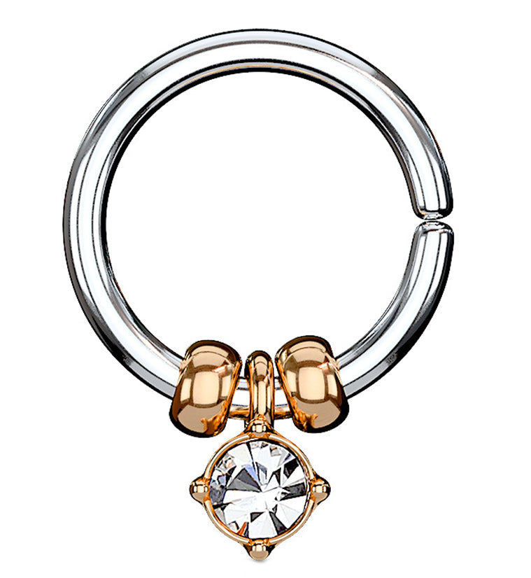 Rose Gold Removable CZ Annealed Seamless Ring