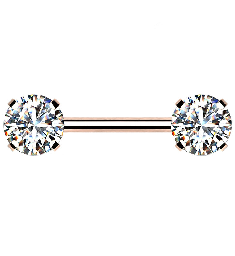 Rose Gold PVD Stainless Steel Threadless Barbell