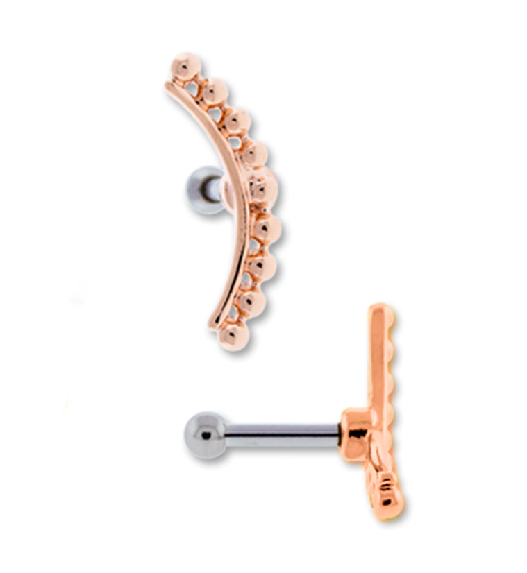 Rose Gold Distill Tragus / Cartilage Barbell