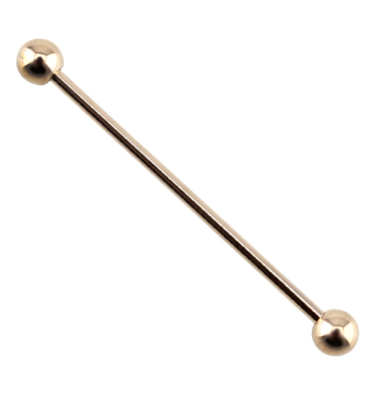 Rose Gold IP Stainless Steel Industrial Barbell