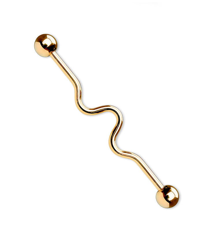 Triple Wave Color Industrial Stainless Steel Barbell