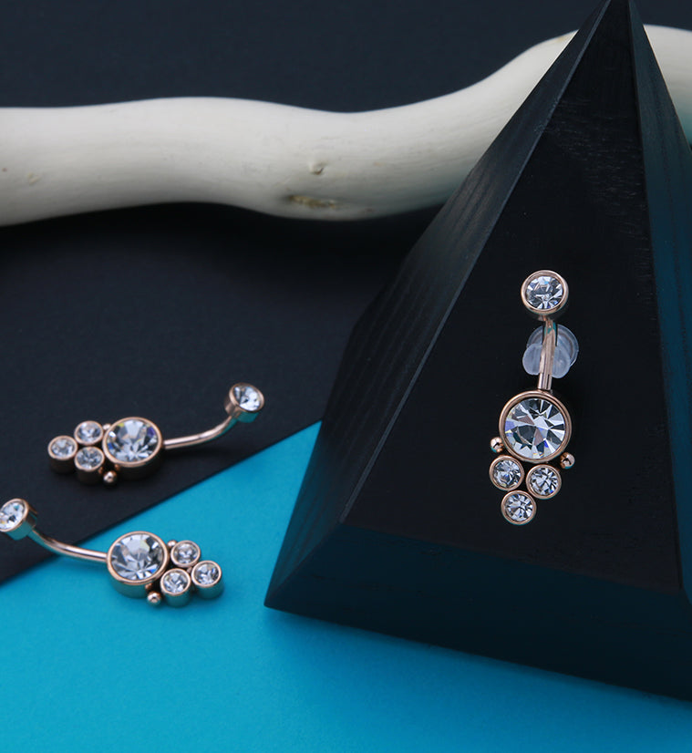 Rose Gold PVD Array Belly Button Ring