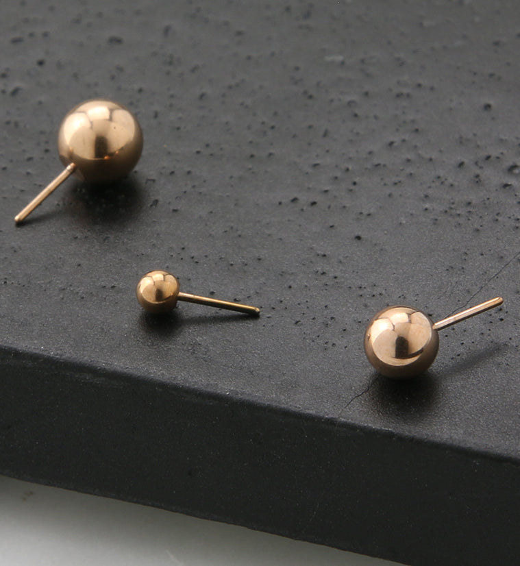 Rose Gold PVD Ball Titanium Threadless Top