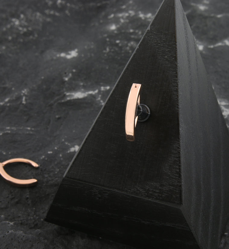 Rose Gold PVD Bar Titanium Hinged Belly Button Ring