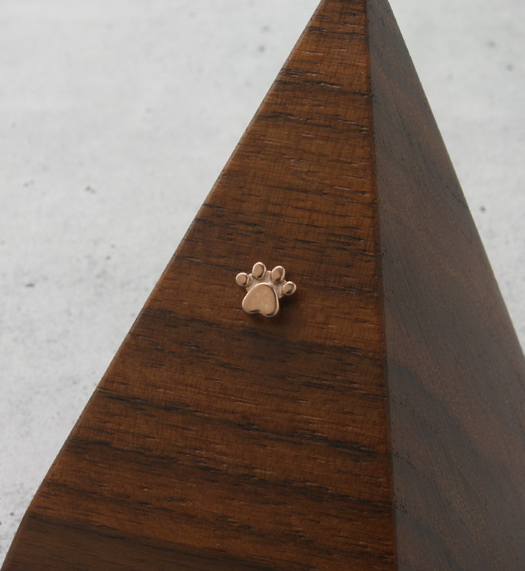 Rose Gold PVD Paw Print Threadless Titanium Top