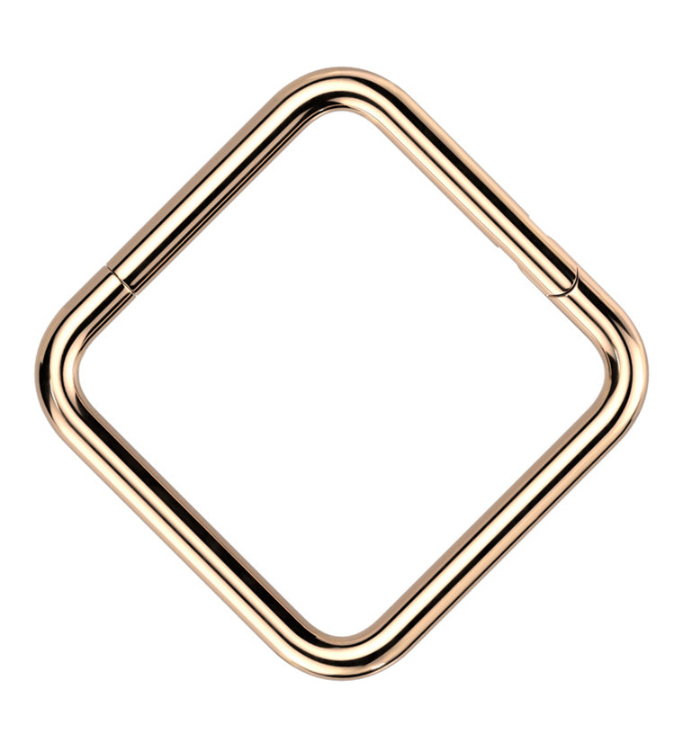 Rose Gold PVD Square Titanium Hinged Segment Ring