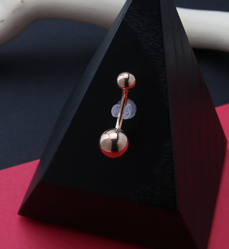 Rose Gold PVD Titanium Internally Threaded Belly Button Ring