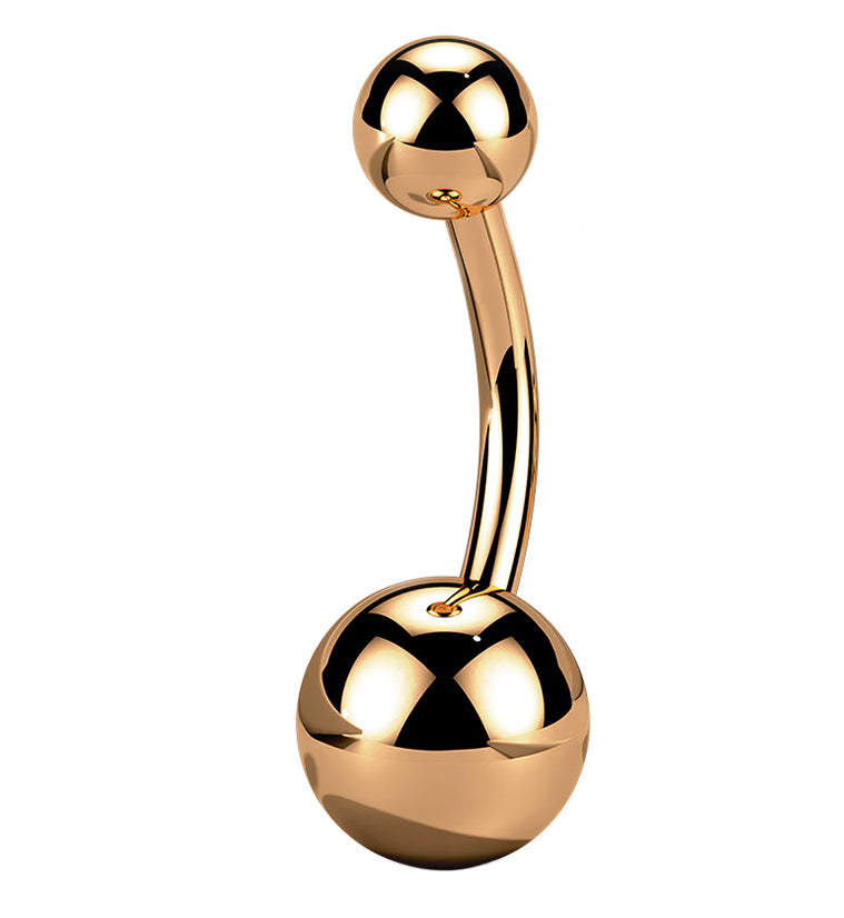 Rose Gold PVD Titanium Internally Threaded Belly Button Ring