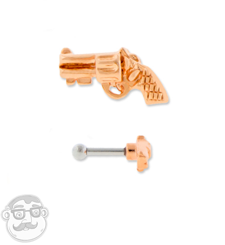 16G Rose Gold PVD Revolver Tragus / Cartilage Barbell