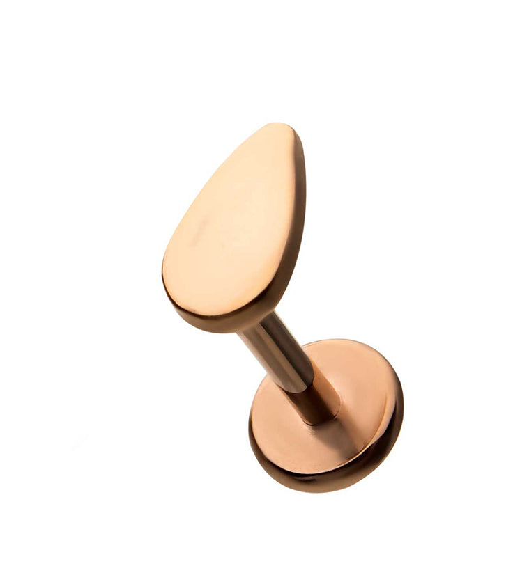Rose Gold PVD Teardrop Labret Post