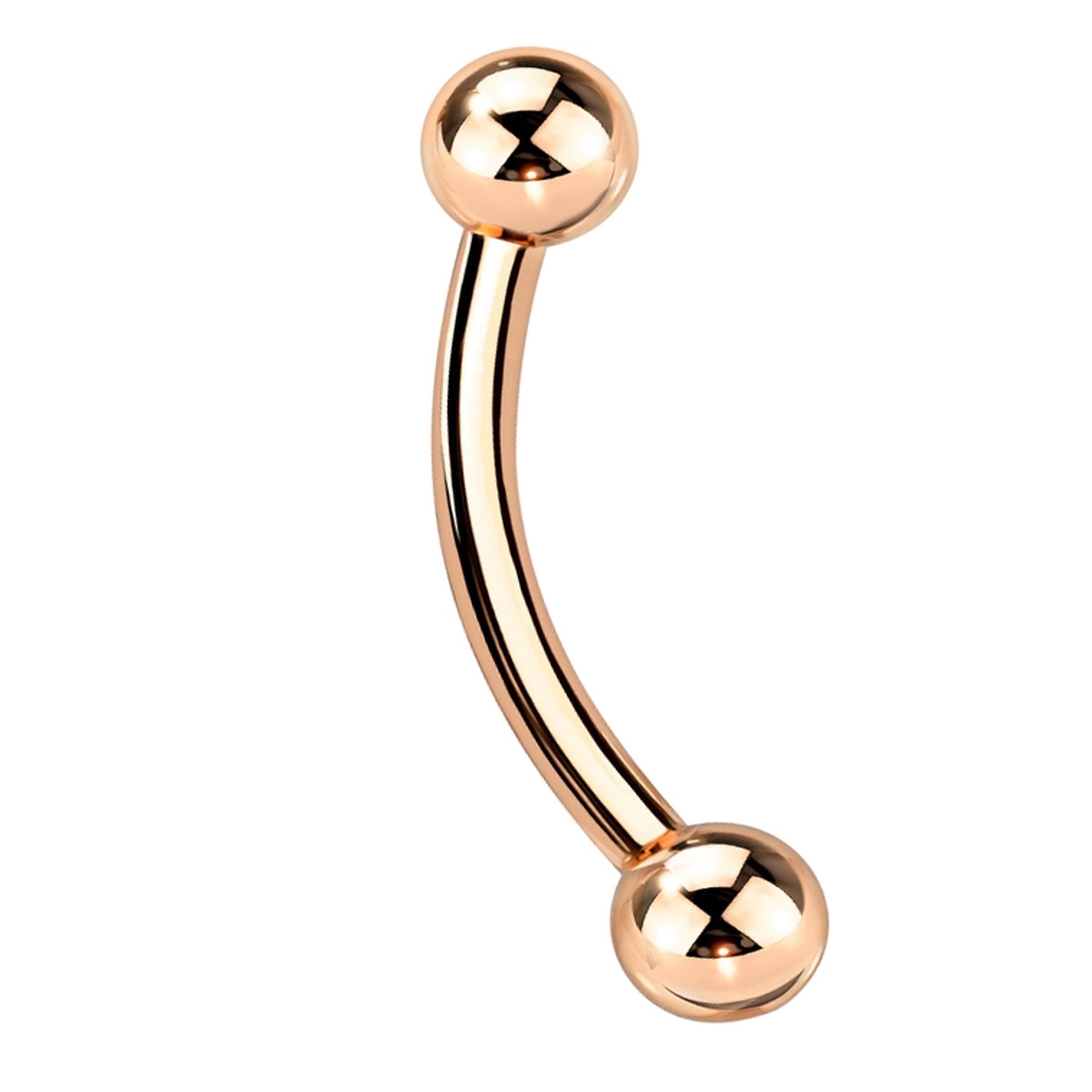 16G Rose Gold PVD Titanium Curved Barbell (External Threading)
