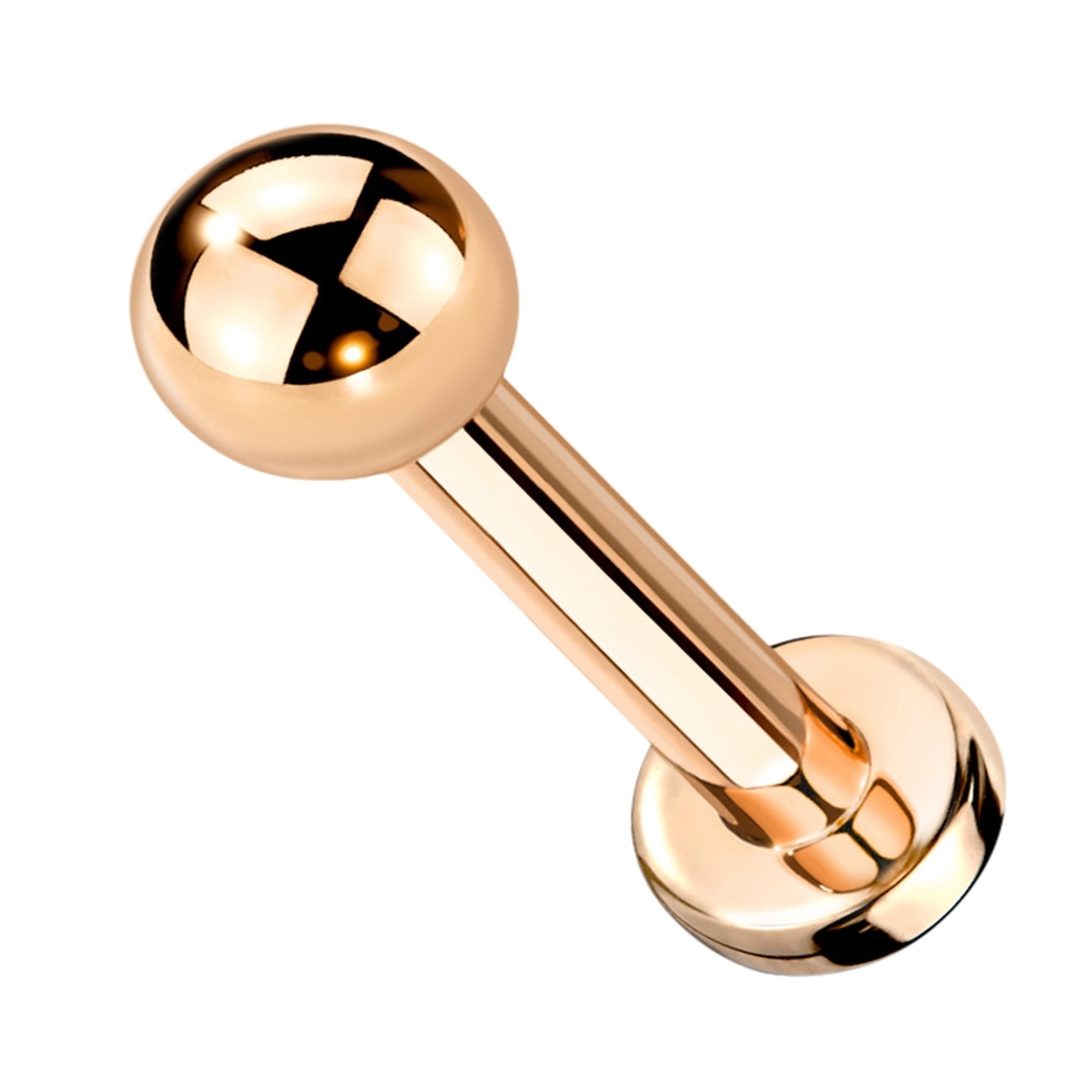16G Rose Gold PVD Titanium Labret - External Threading