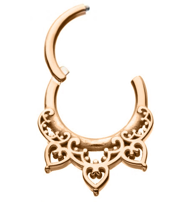 Rose Gold PVD Tracery Hinged Segment Ring