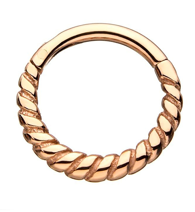 Rose Gold PVD Twine Hinged Segment Ring