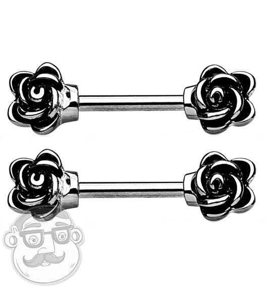 Rosebud Nipple Barbell Ring