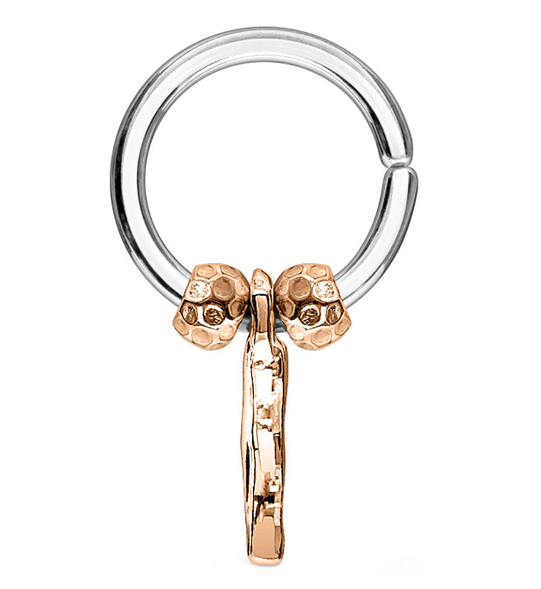 Rose Gold Faceted Trail Annealed Seamless Ring