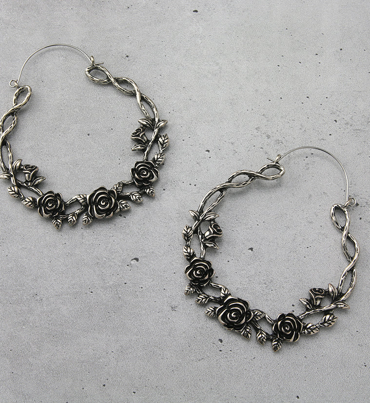 Rosy Vine Plug Hoops