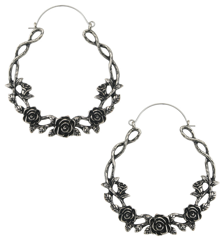 Rosy Vine Plug Hoops