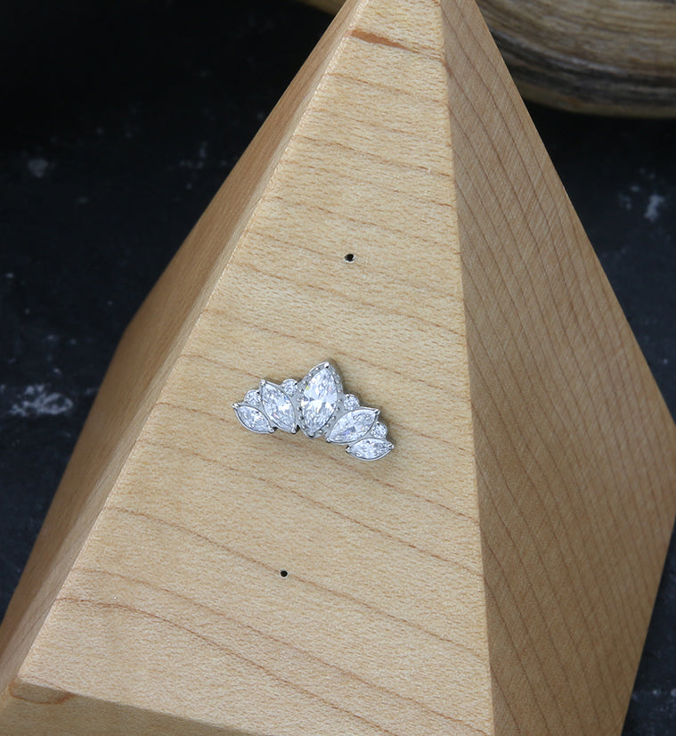 Royal Chaplet Clear CZ Threadless Titanium Top