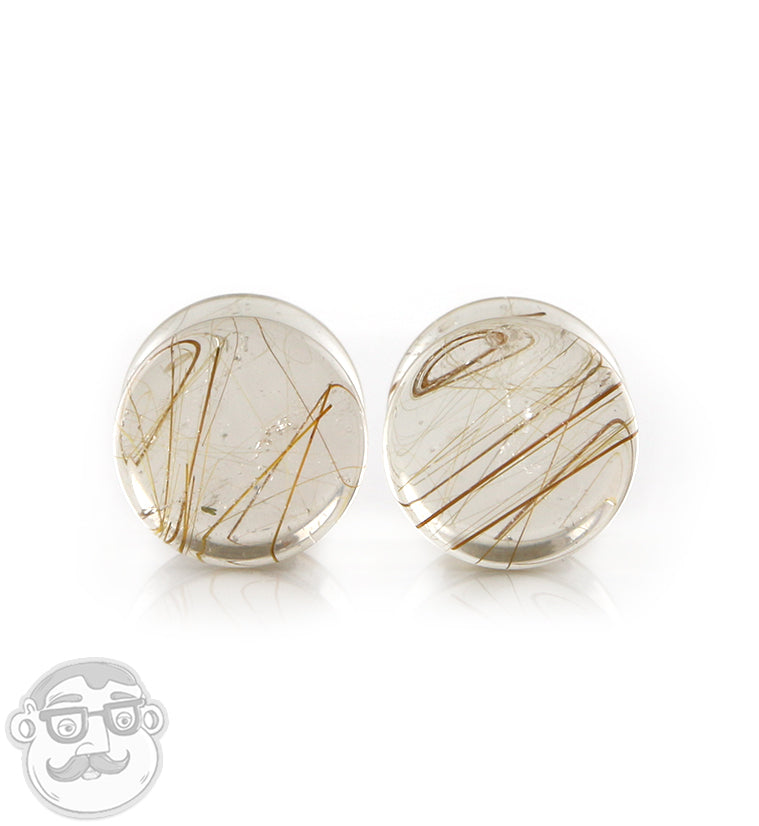 Rutilated Quartz Stone Plugs 1/2" (12mm)