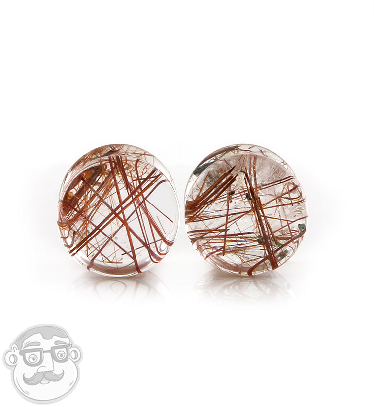 Rutilated Quartz Stone Plugs 1/2" (12mm)