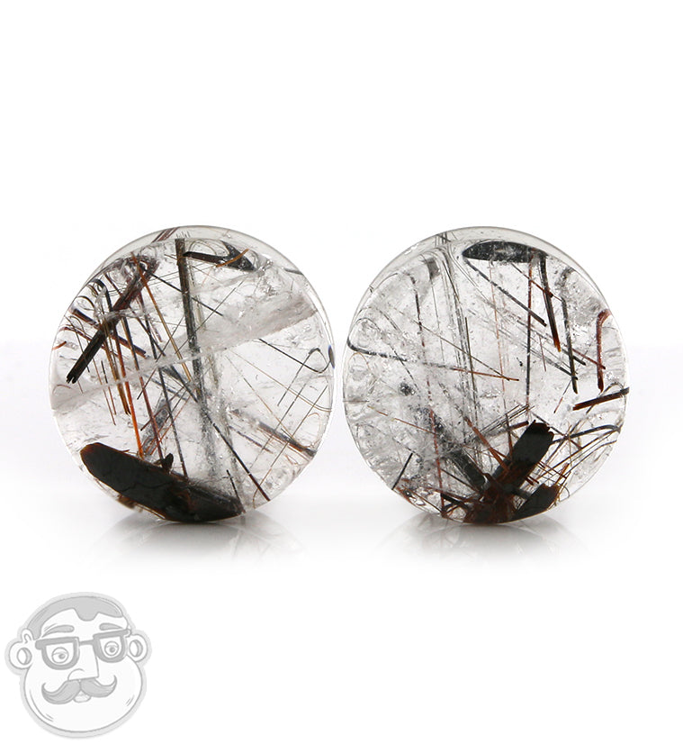 Rutilated Quartz Stone Plugs 3/4" (19mm)