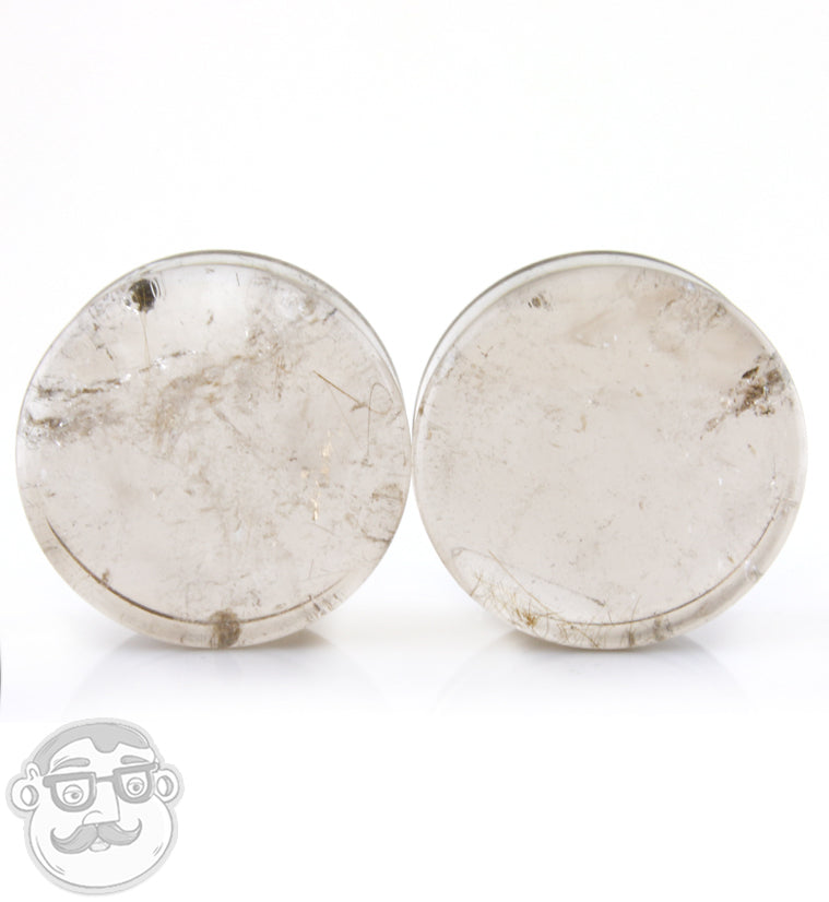 Rutilated Quartz Stone Plugs 1 Inch (25mm)
