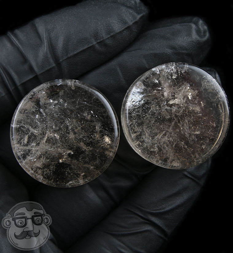 Rutilated Quartz Stone Plugs 1 Inch (25mm)