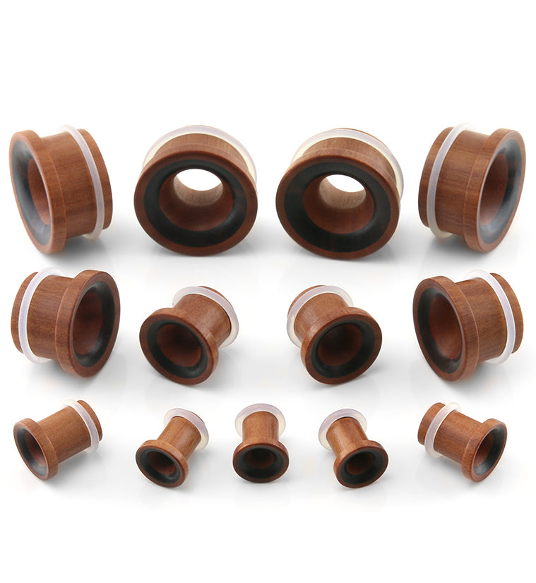 Single Flare Saba Wood Tunnels with Sono Inlay