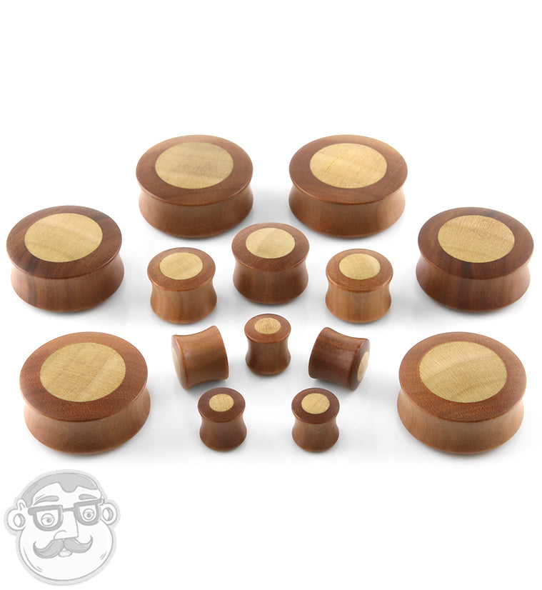 Saba Wood Plugs With Crocodile Wood Inlay