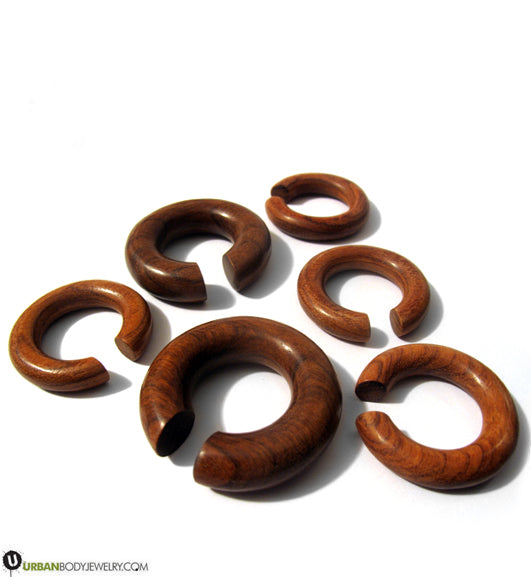 Saba Wood Hoop Plugs