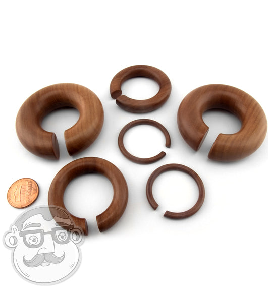 Saba Wood Hoop Plugs