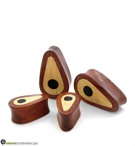 Bullseye Wooden Teardrop Plugs