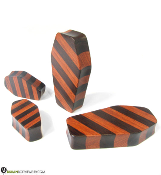 Saba Wooden Striped Coffin Plugs