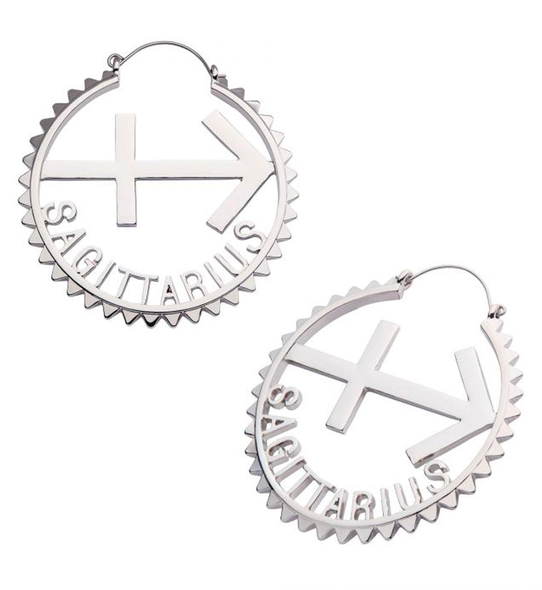 Sagittarius Sign Plug Hoops