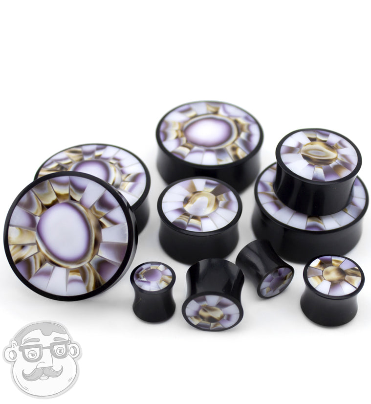 Horn Plugs With Sanded Cukli Shell Inlay