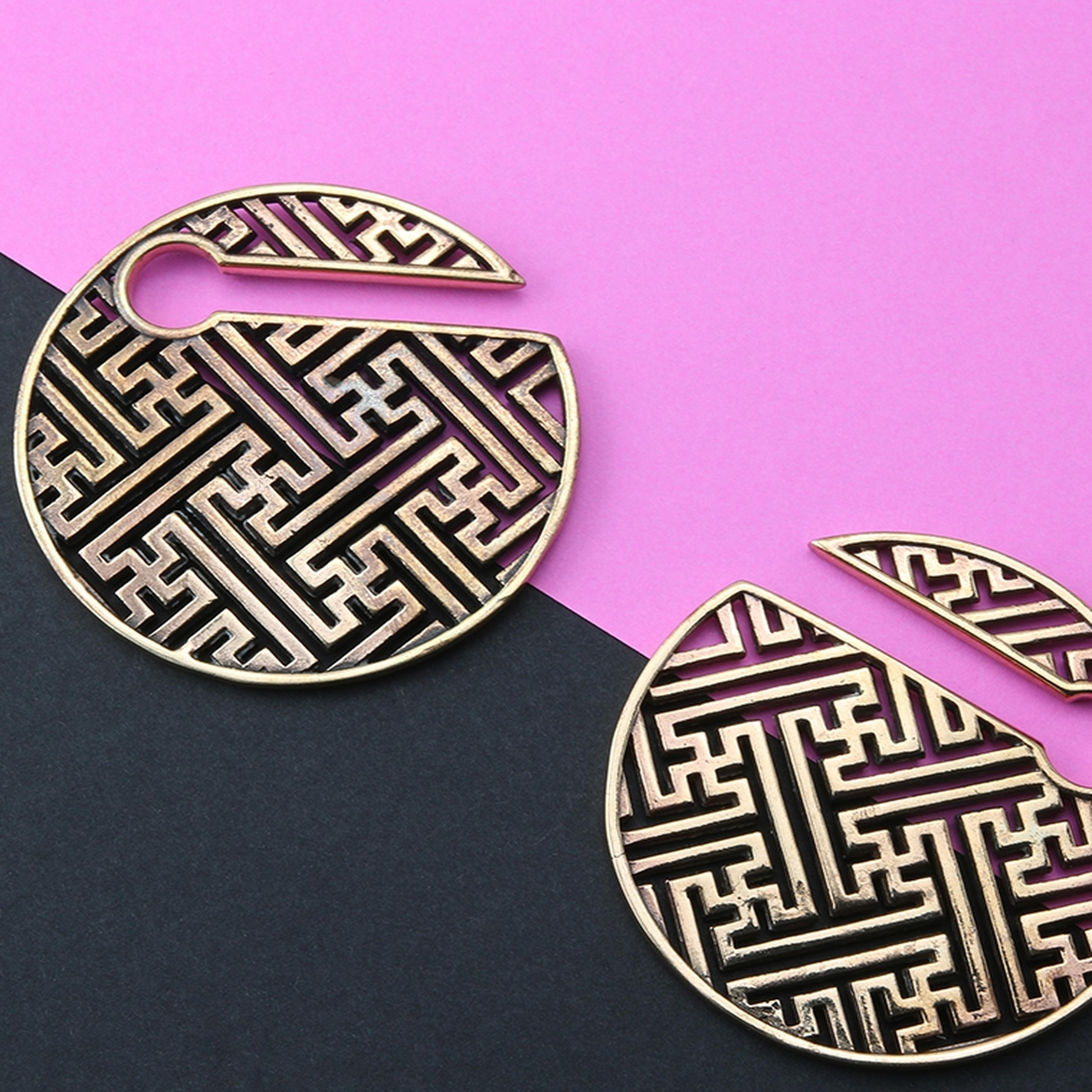 Rose Gold Sayagata Ear Weights