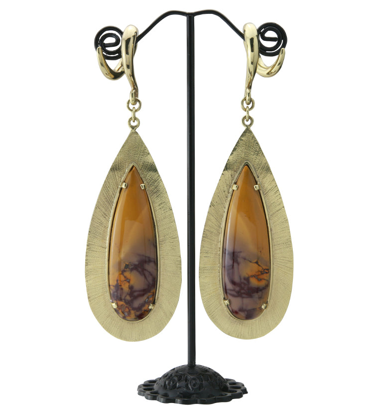 Score Mookaite Stone Brass Ear Weights