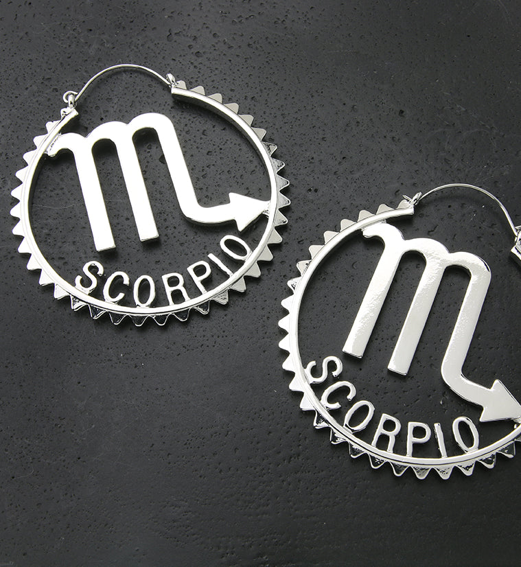 Scorpio Sign Plug Hoops