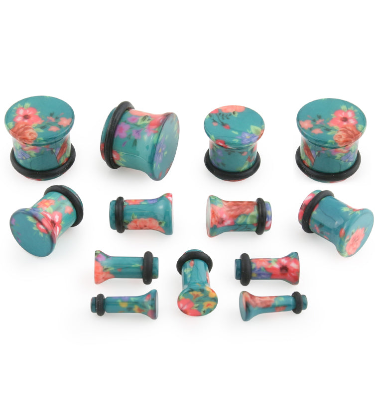 Scuba Floral Plugs - Single Flared