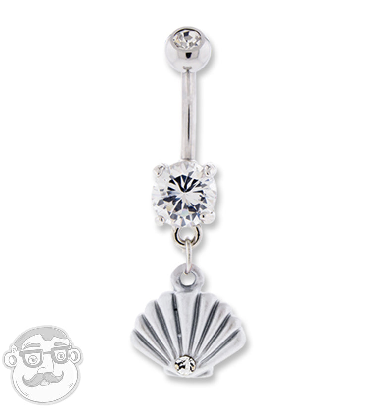 Silver Seashell Belly Button Ring