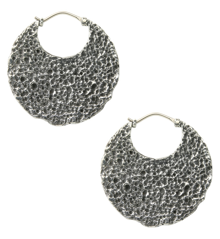 Sea Sponge White Brass Hinged Ear Weights