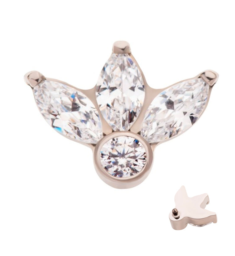 Sepal CZ Internally Threaded Titanium Top