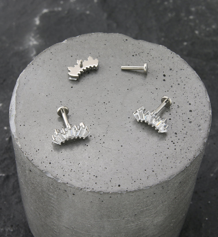 Septennial Clear CZ Titanium Internally Threaded Labret