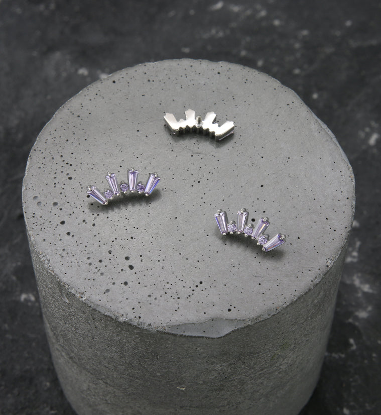Sequential Amethyst CZ Internally Threaded Titanium Top