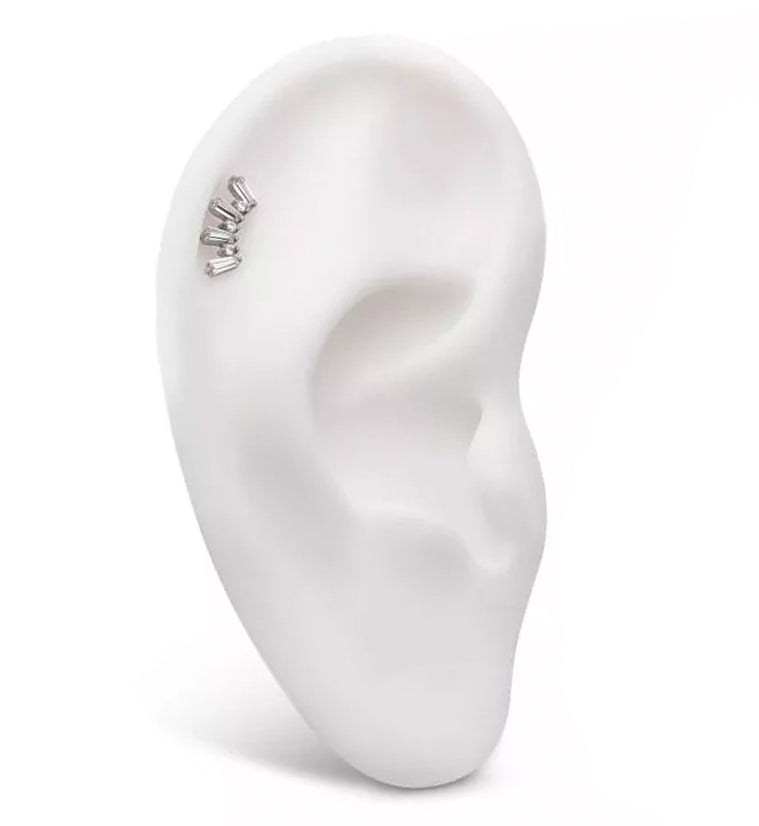 Sequential Clear CZ Internally Threaded Titanium Top