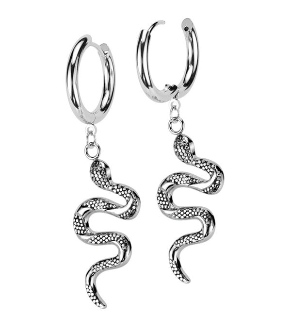 Serpent Stainless Steel Hoop Earrings