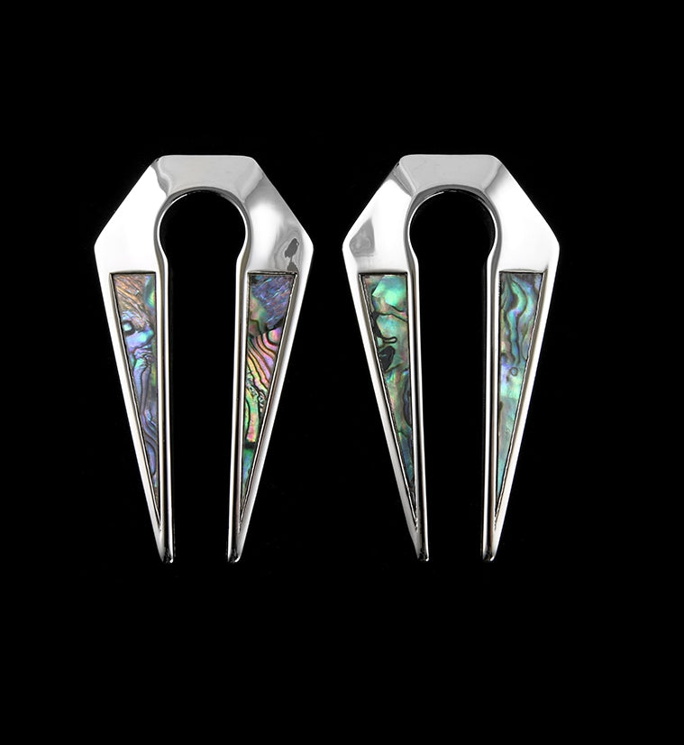 Plunge Abalone Stainless Steel Ear Weights
