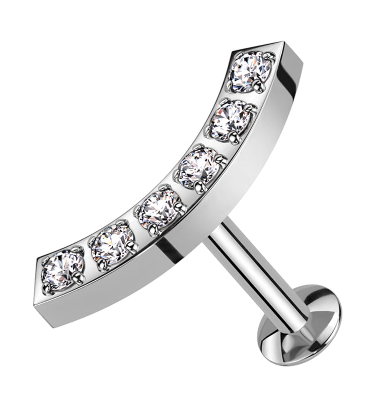 Camber CZ Stainless Steel Convex Back Threadless Labret